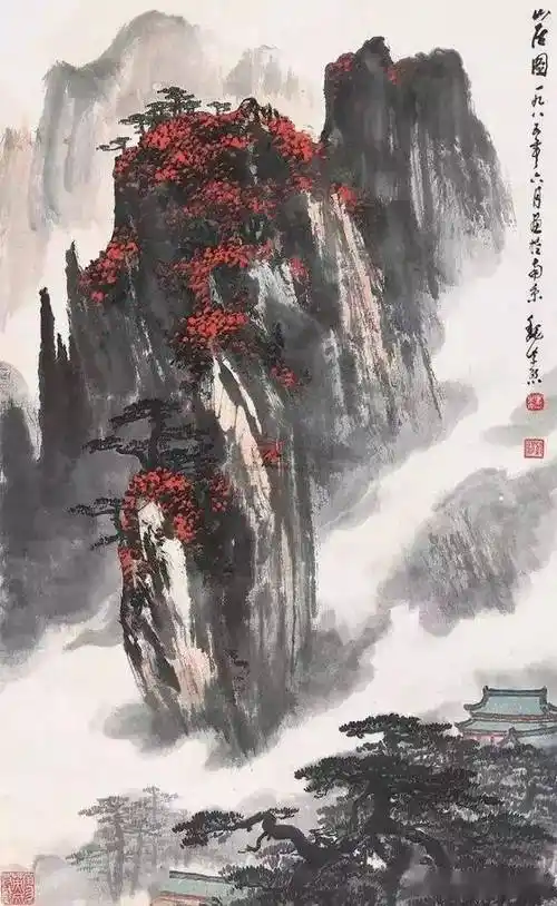金陵大家魏紫熙山水画作品欣赏