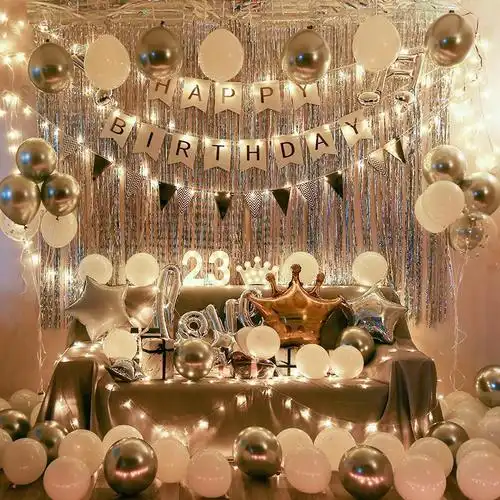 净也成人生日布置派对趴体装饰场景气球创意浪漫主题背景墙布置套餐