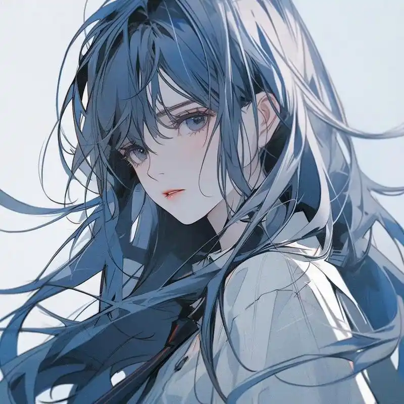 动漫头像# 忧郁的蓝色系女生动漫头像