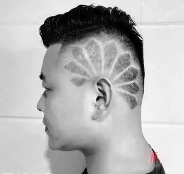 新款男生个性时髦鬓角刻痕发型设计