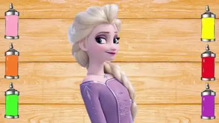 亲子早教动画给艾莎公主染头发认颜色