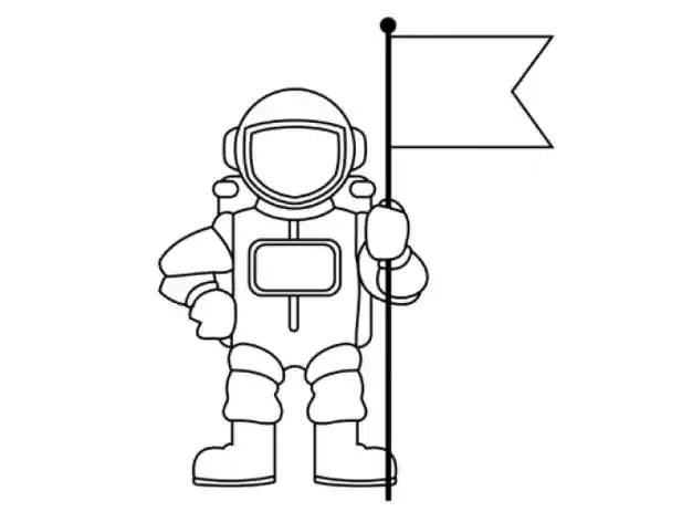 宇航员怎么画 穿着宇航服的宇航员简笔画 简单的宇航员卡通画画法(2)