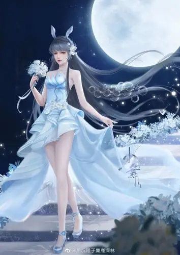 斗罗大陆大神自制婚纱小舞蓝色婚纱无比养眼中式婚服才是最喜庆的