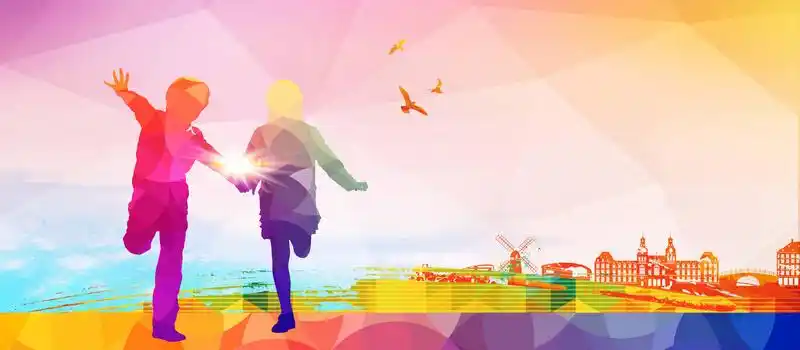 文艺奔跑吧海报背景素材