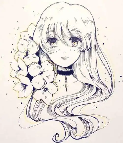 人物简笔画女孩复杂