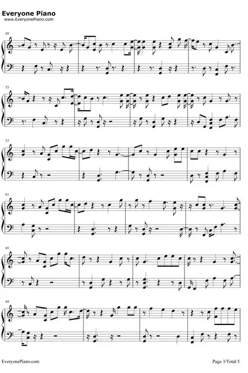 power钢琴谱 _exo-明明简谱网