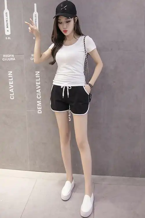 夏季新款韩版宽松运动超短裤女学生居家跑步休闲热裤高腰裤潮