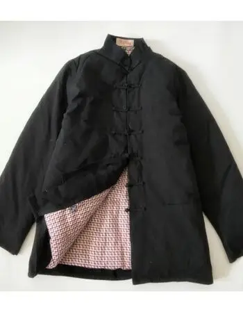 冬季棉老粗布唐装手工棉花袄男可拆卸内胆冬款棉衣外套男士棉服 黑色