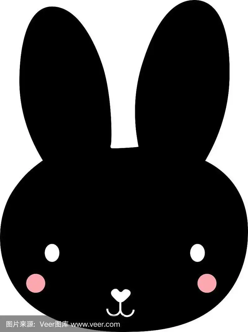 黑色滑稽卡通兔子