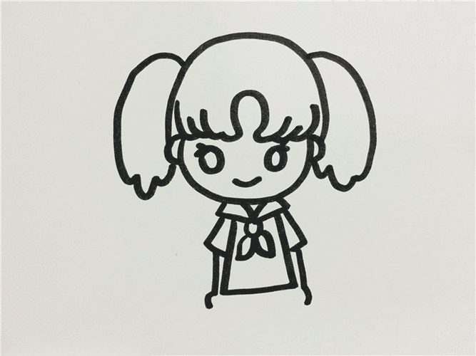 马尾辫女孩简笔画图片怎么画的
