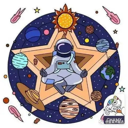 插画素材漂亮的圆形构图插画作品