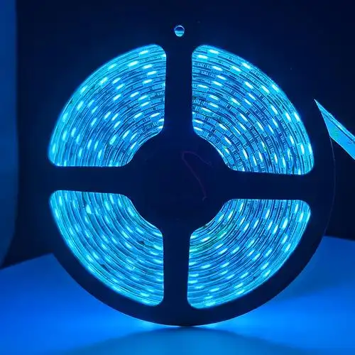 12v低压单色灯带 冰蓝色滴胶防水led灯条 5050智能控制线型光条