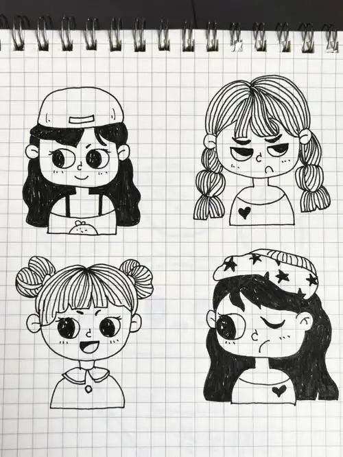 橘子92的卡通简笔画可可爱爱的表情看见就想动笔试一试#可爱简笔画