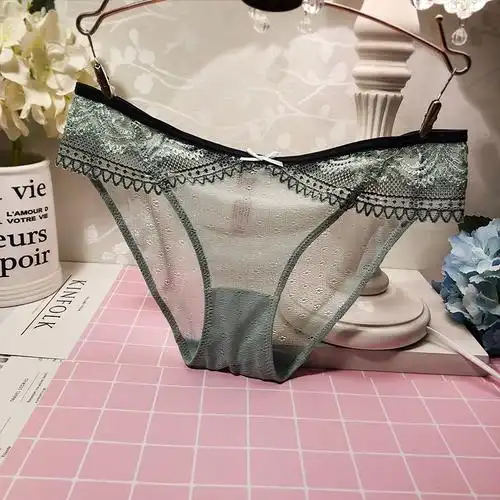 陶淘馆全蕾丝夏款透气透明三角裤头  陶淘内裤馆全蕾丝夏款透气透明