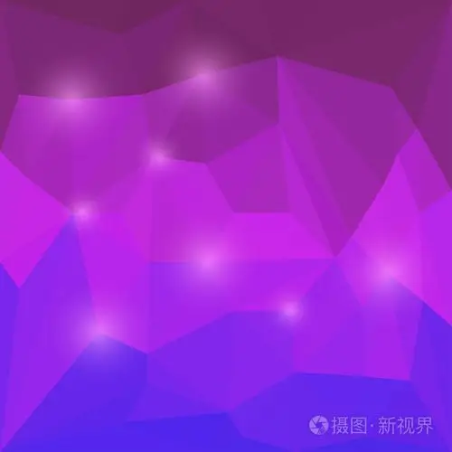 抽象的暗紫色彩色的矢量三角形几何背景与耀眼的光辉,用于卡, 邀请