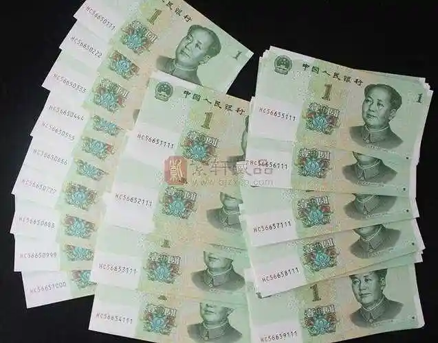 第五套人民币2019版1元百顺豹子号 刀拆豹子号