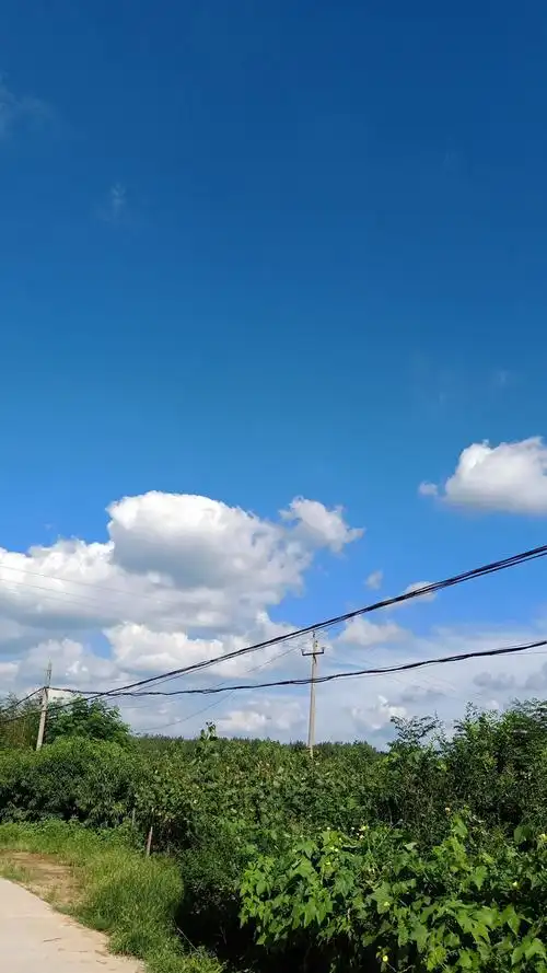 天气晴朗云朵变幻无穷蓝天白云煞是好看空气质量优户外走走令人心情