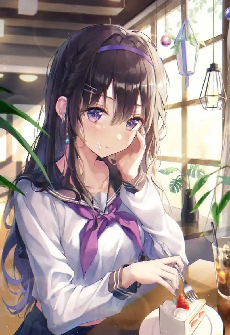 画师「aibek」作品欣赏:温暖阳光下的唯美女孩子人物插画