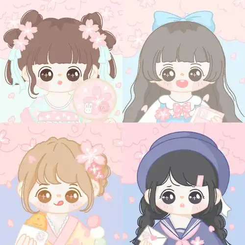 樱花季春日限定四人闺蜜头像原创女生头像