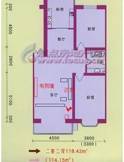 标准两室户型改三室,求设计!