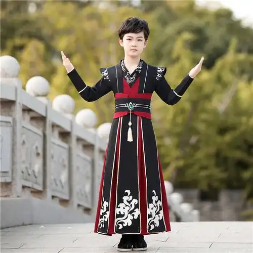 【新款】男童汉服儿童春秋少爷服古风男孩古装演出服唐装秋冬装