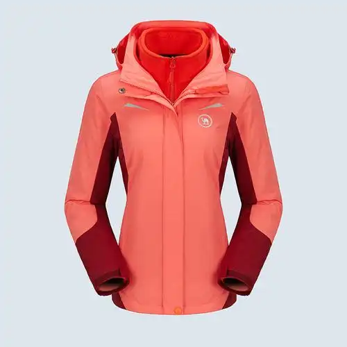 骆驼牌新品 女款冲锋衣 可拆卸抓绒内胆 防风防水透气