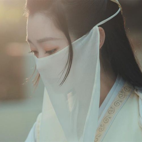 裴拉婷新品面纱古风古风雪纺面纱汉服遮面蒙面防晒仙女古装纱巾刺绣面