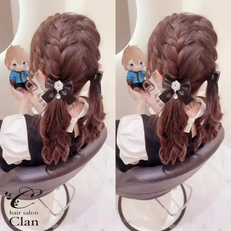 仙气十足的爱心&蝴蝶结编发7815 丝带和发色的搭配完美呼应95