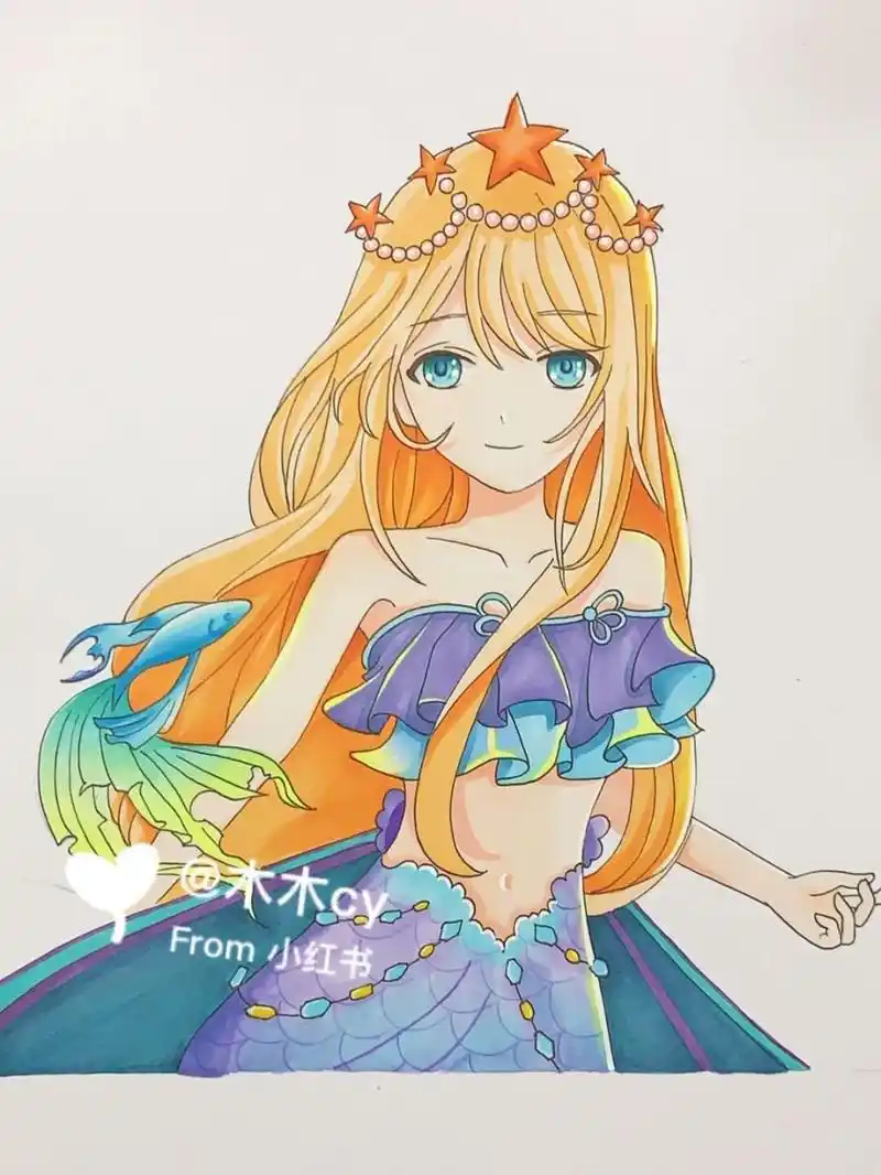 动漫人物～美人鱼公主9499 #动漫热番推荐# #画画# #寻找小红书