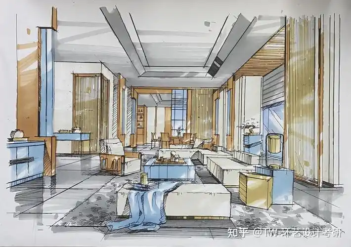 形色演绎—环艺室内"新中式空间"(下)马克笔塑造步骤分解 - 知乎
