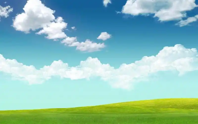 清新护眼绿色草地风景图片桌面壁纸