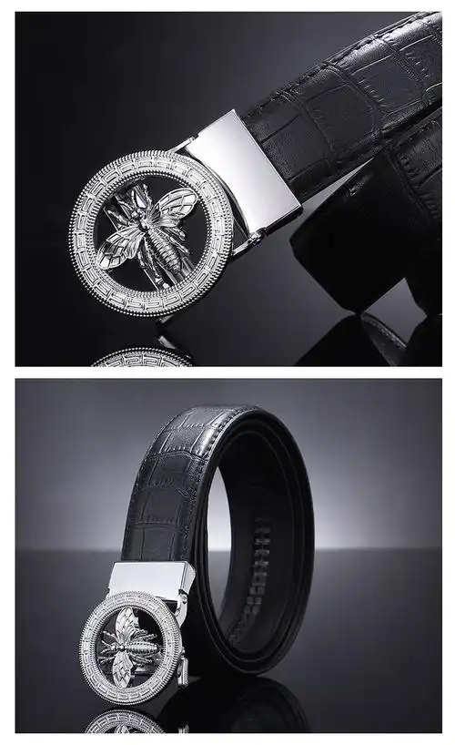 【代购定制价】古驰 gucci 男士皮带2022休闲小蜜蜂自动扣皮带商务