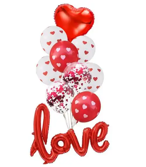 10pcs heart balloons decorations kit for valentines day