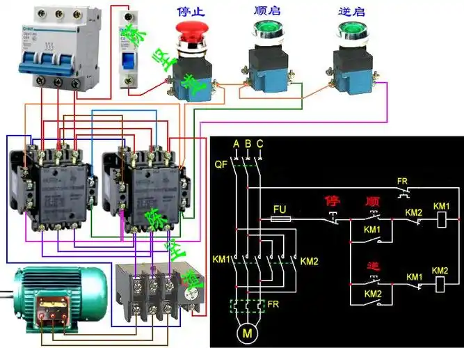 三相电机正反转带锁控的电路图