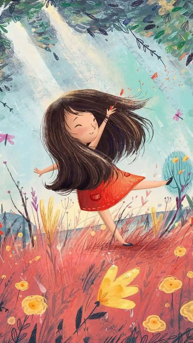 唯美卡通手绘插画高清手机壁纸