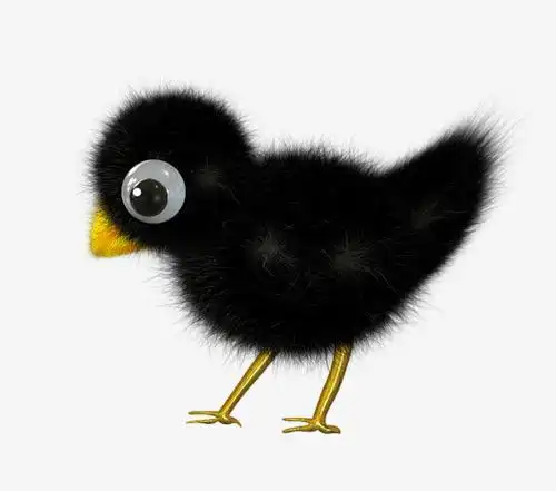 黑色水墨小鸡