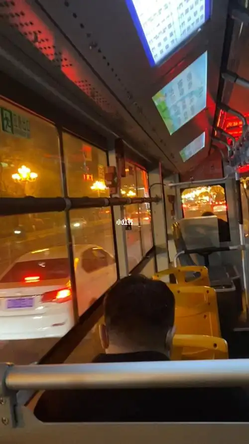 夜晚的末班车公交车与音乐的快乐