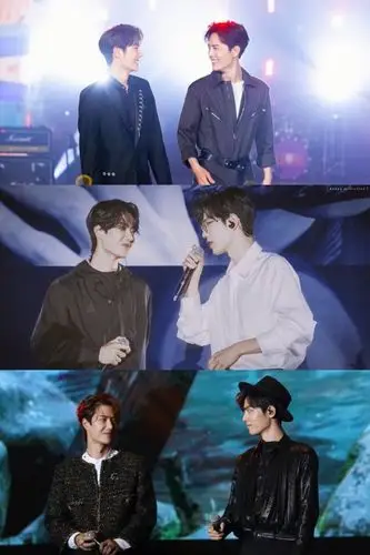 陈情令 肖战王一博 两人对视互动 修图见logo 图片来自微博