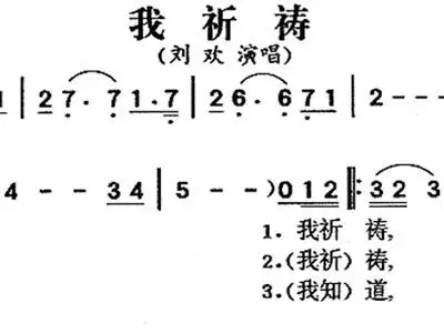 我祈祷 刘欢 歌谱 简谱