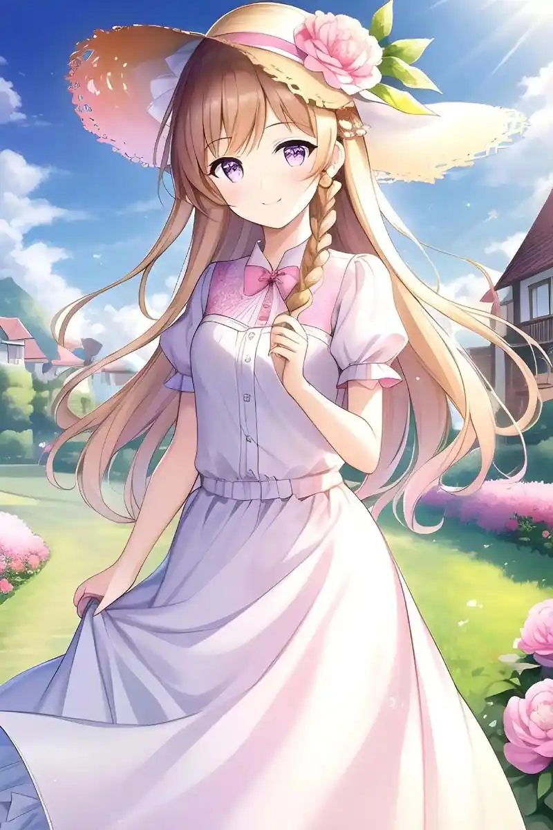 风是柔柔的,云是粉粉的,你是甜甜的#二次元 #二次元少女 # - 抖音