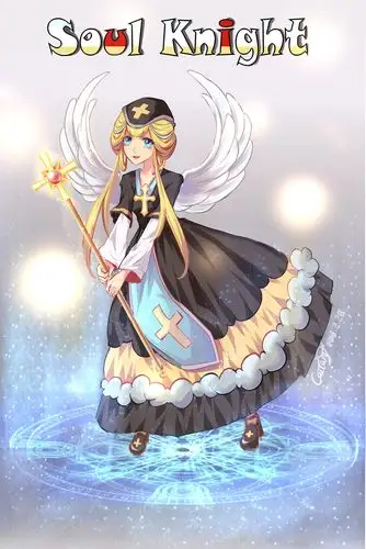 元气骑士一周年活动贺图,虽然入坑才一周但是深深爱上牧师小姐姐了呢