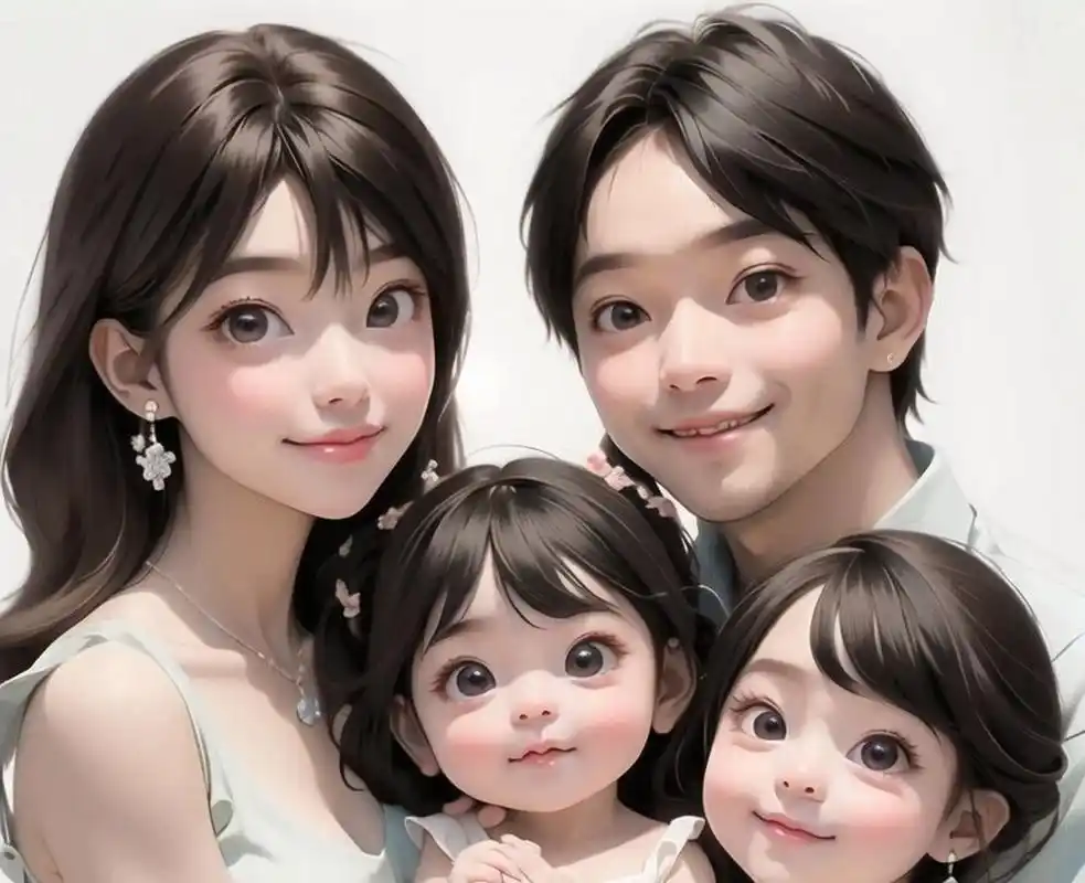 亲子头像7815两个女儿的家庭|可爱头像 原创图片,请勿92转载