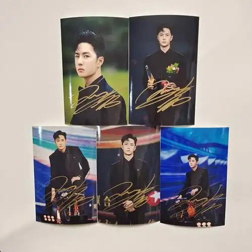 2021年 王一博 亲笔签名 2020微博之夜现场 6寸签名照片 12寸海报 5张