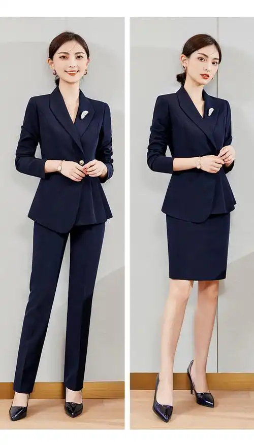 bianyemu职业套装女装时尚气质空姐制服ol商务套裙珠宝店酒店工作服