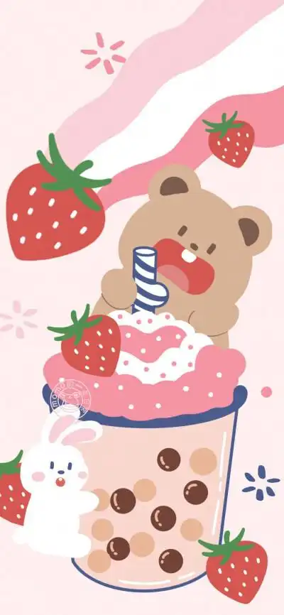 可爱可爱的少女壁纸 手绘 少女心 非原创.