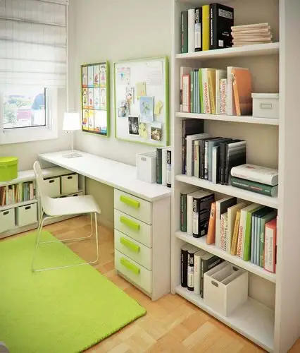 最新书房书桌设计摆放效果图