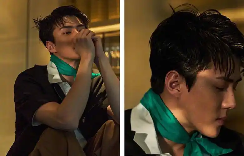 吴世勋酷帅西装画报写真图片