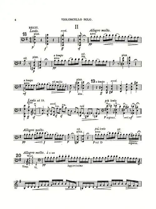 大提琴乐谱埃尔加协奏曲第二三乐章